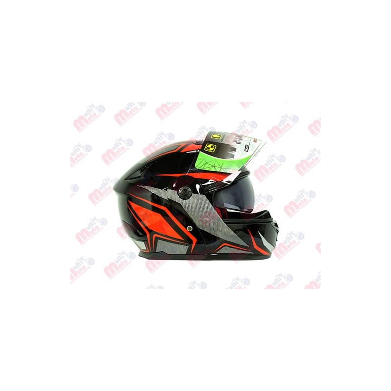 CASCO ABATIBLE ROJO NEGRO YBK