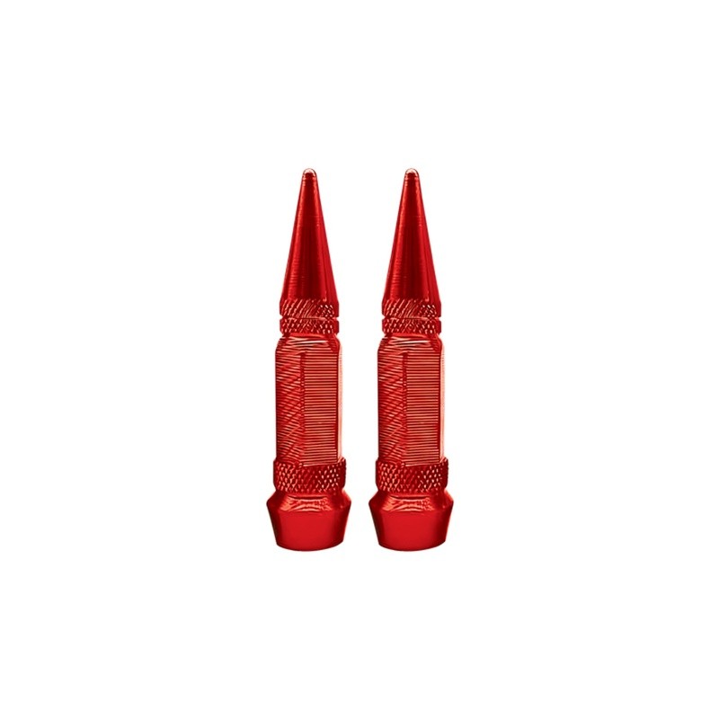 TAPON DECORATIVO PARA VALVULA EN FORMA DE PUNTA (ROJO)